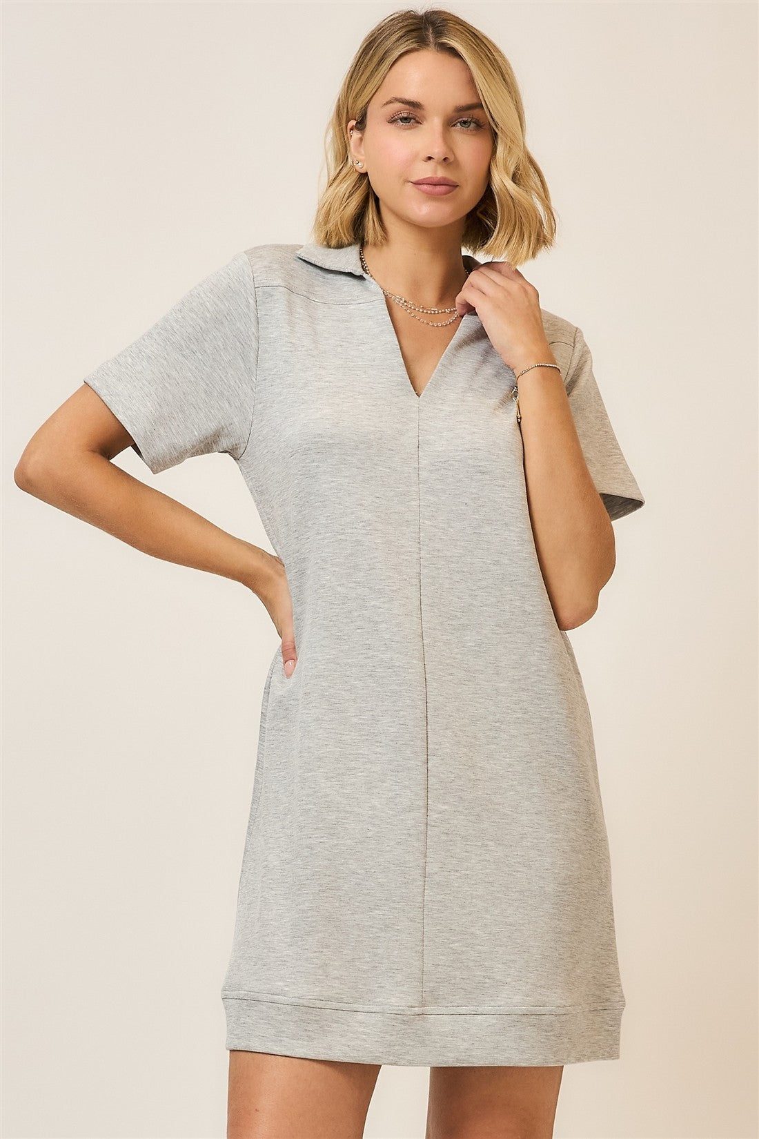 French Short Sleeve Mini Dress